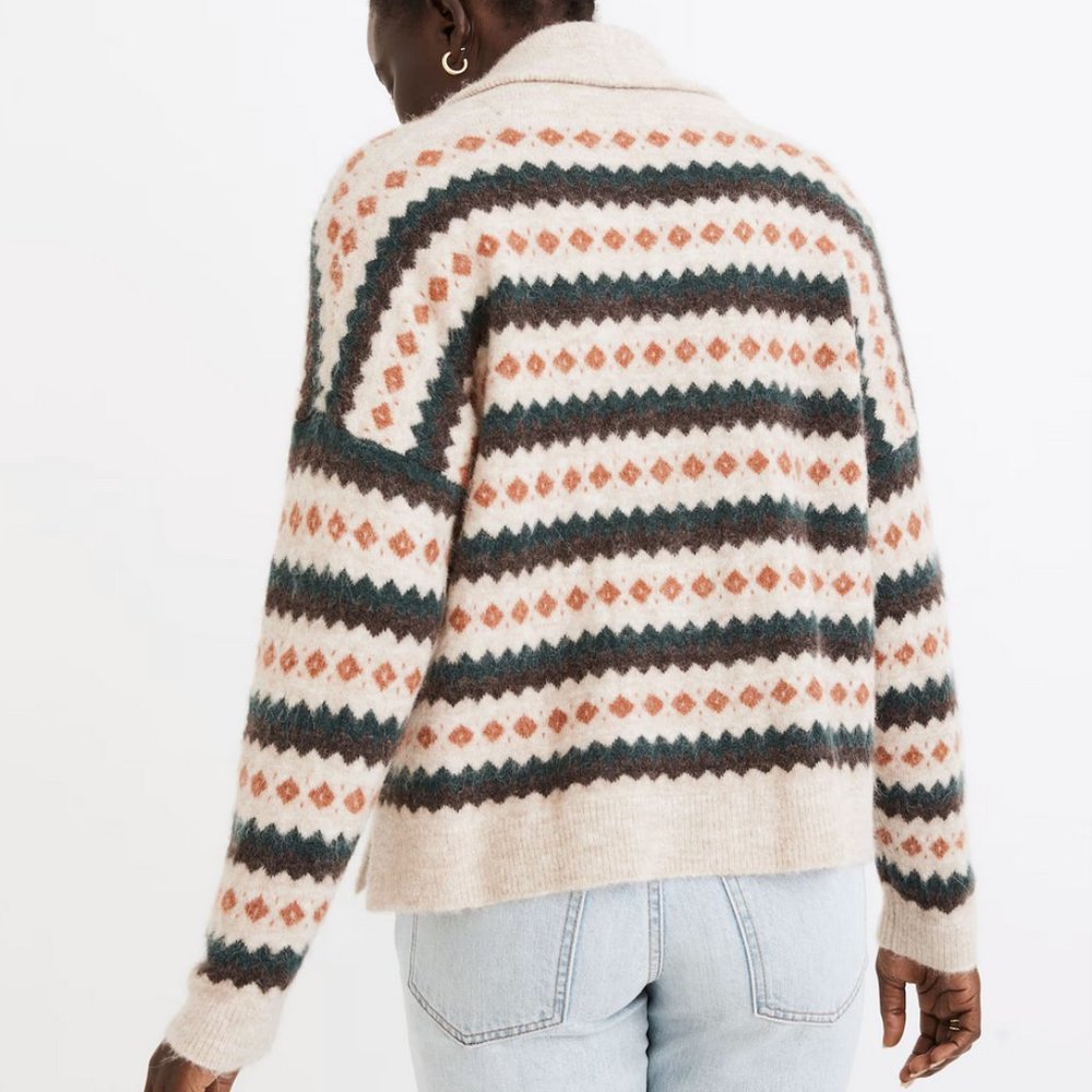 NWT Madewell Harland Fair Isle Cardigan Sweater in Sz X-Small - Picture 3 of 16